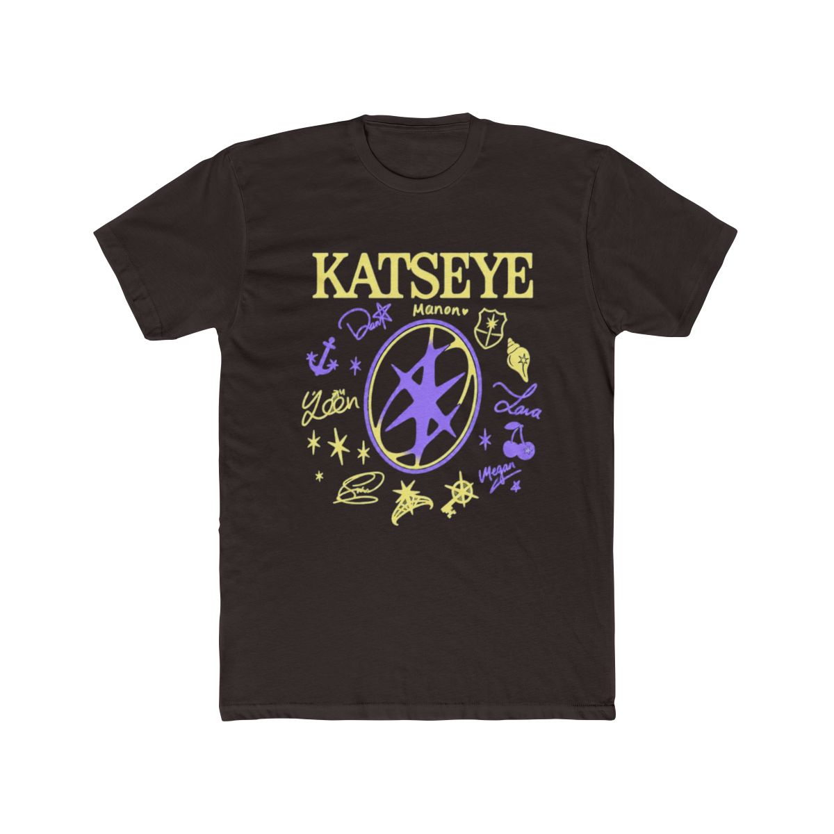 Katseye Group Member Signatures Retro T Shirt - alternate angle 3, merchandise