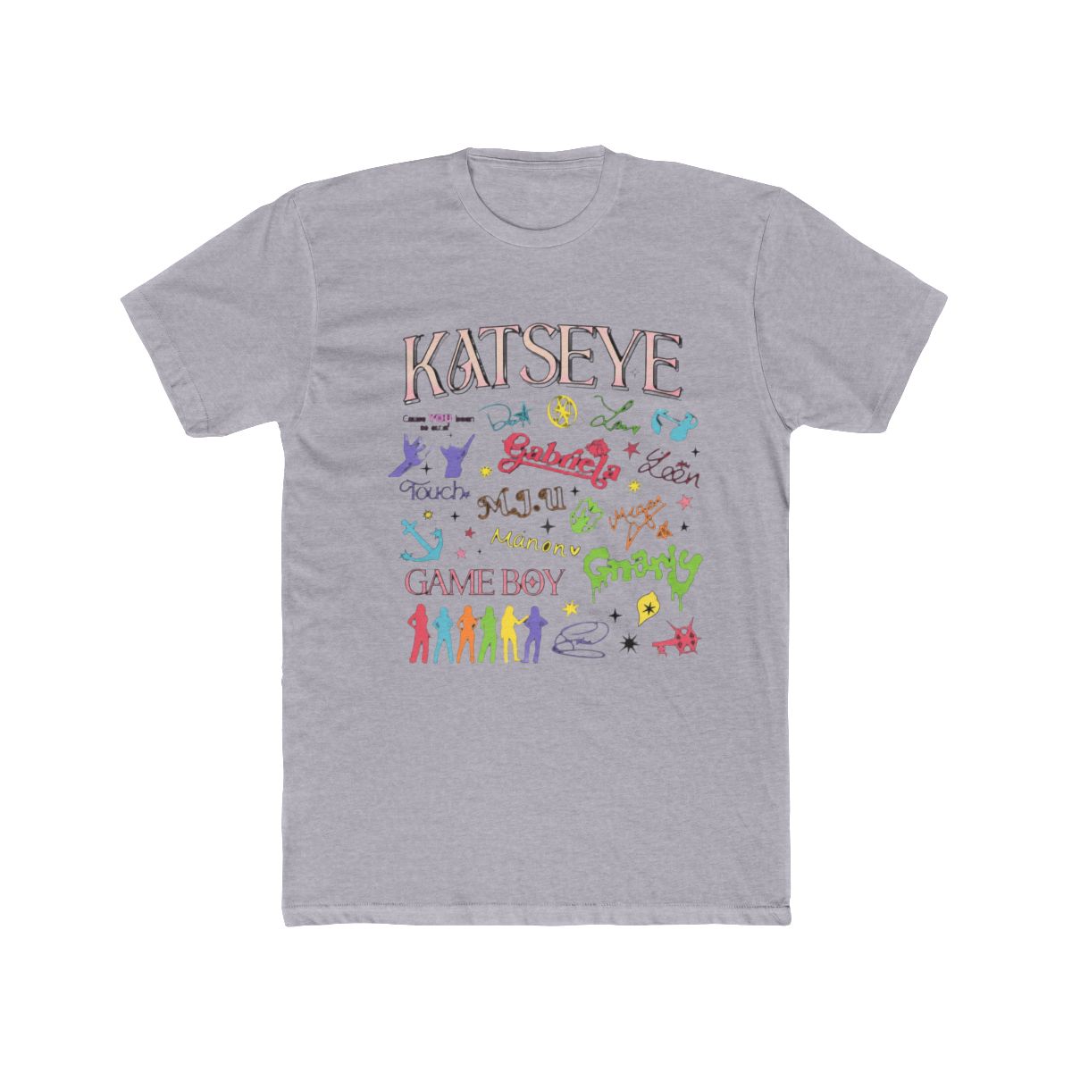 KATSEYE Signatures and Icons Colorful Collage T Shirt - alternate angle 5, merchandise