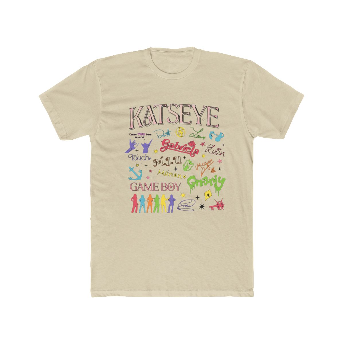 KATSEYE Signatures and Icons Colorful Collage T Shirt - alternate angle 4, merchandise