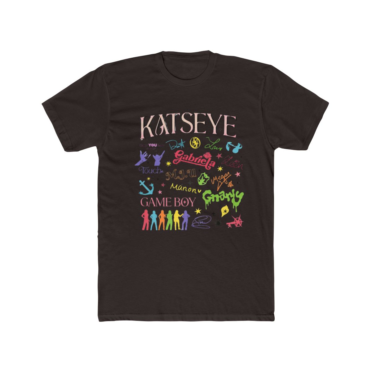 KATSEYE Signatures and Icons Colorful Collage T Shirt - alternate angle 3, merchandise