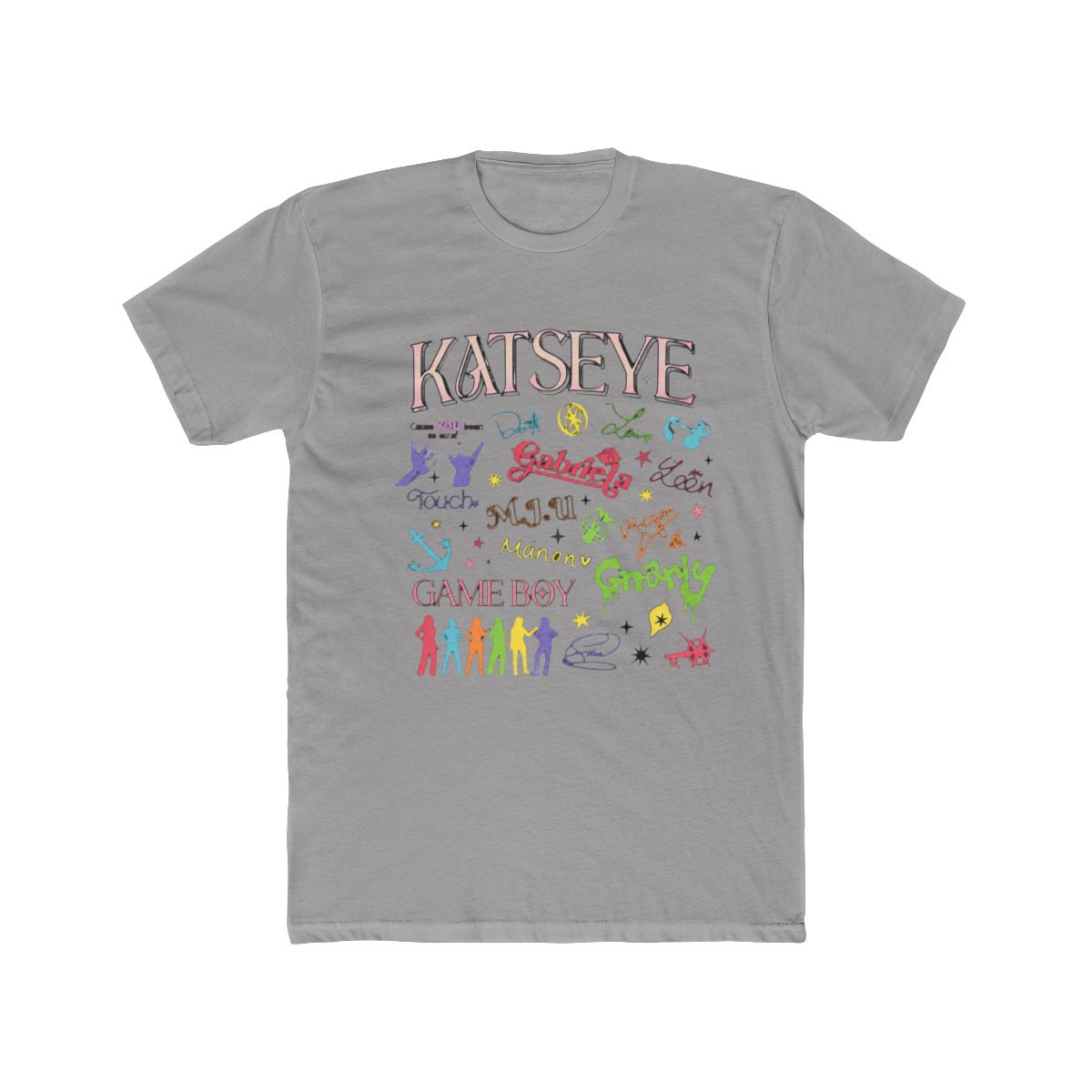 KATSEYE Signatures and Icons Colorful Collage T Shirt - alternate angle 2, merchandise